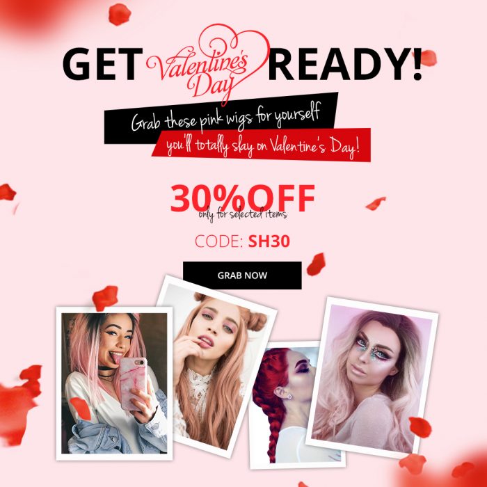 trendy wigs Valentine's Day Sale 2018